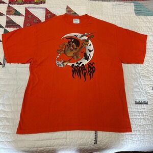 M&O Knits Scooby-Doo Halloween Graphic T-Shirt Orange XL Heavyweight